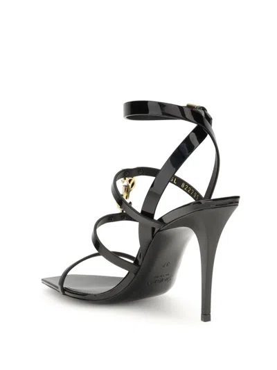 Saint Laurent Cassandra Sandals In Patent Leather Shoes In Black
