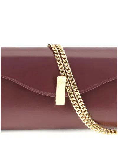 Giuseppe Zanotti Flutie Clutch Bag In Brown