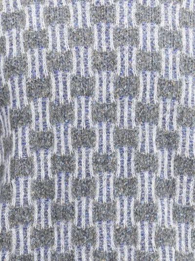 Giorgio Armani Men Graphic Pattern Turtleneck Sweater In Blue