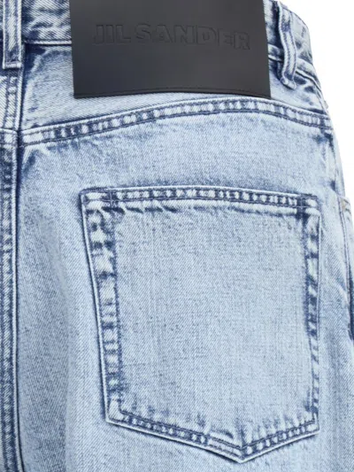 Jil Sander Antartic Blue Cotton 183 Aw 23 Treated Trousers In Blue