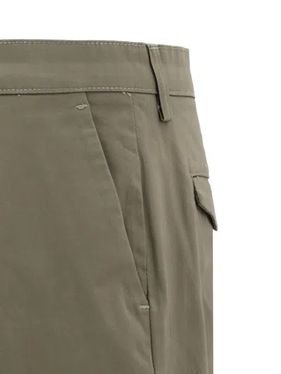Cruna Pleated Cotton Trousers In Green