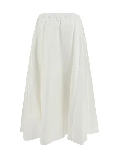 Cruna Cherish Elastic-waistband Midi Skirt In White