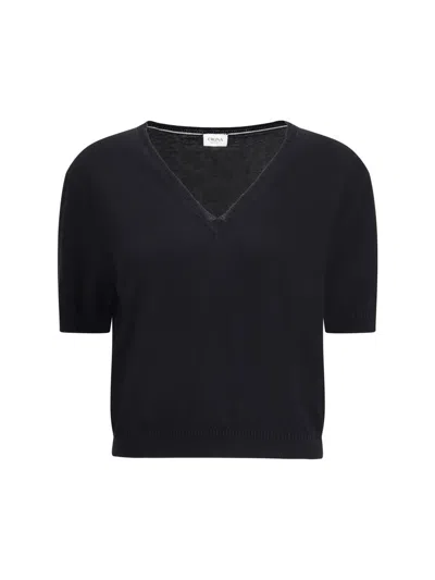 Cruna Short Sleeve Pullover In Black
