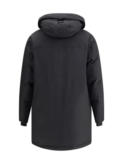 Dsquared2 Black Techno Down Polyester Parka With Hood In Black