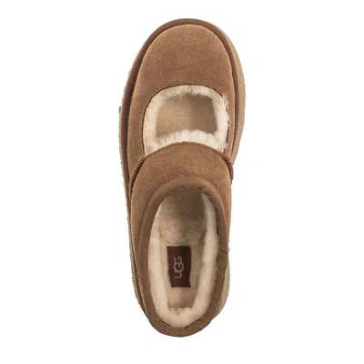 Ugg Bea Mary Jane Suede Flatform Chestnut In Brown