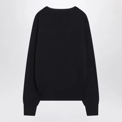Ami Alexandre Mattiussi Ami Paris Ami De Coeur Wool Crewneck Sweater In Black