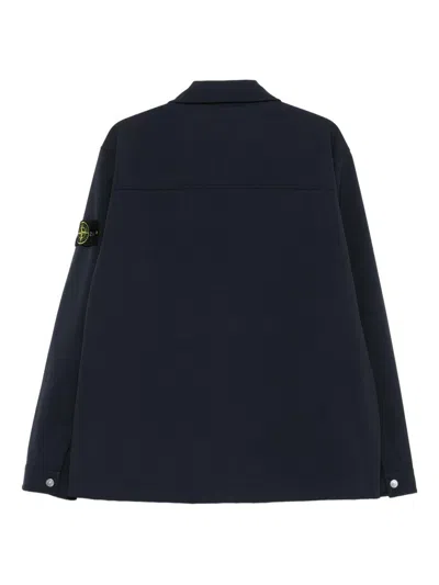 Stone Island Mens Black Soft-shell Pointed-collar Jacket In Black