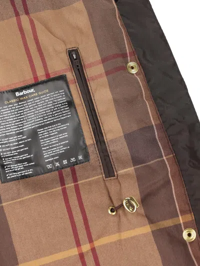 Barbour Drawstring-hood Waxed-cotton Jacket In Brown