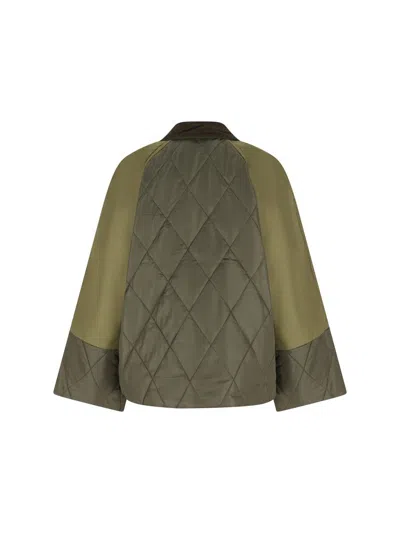 Barbour Milby Quilted Colour-block Jacket In Green