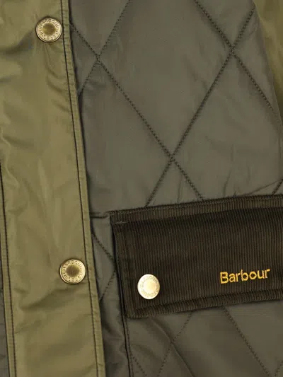 Barbour Milby Quilted Colour-block Jacket In Green