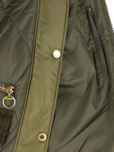 Barbour Milby Quilted Colour-block Jacket In Green