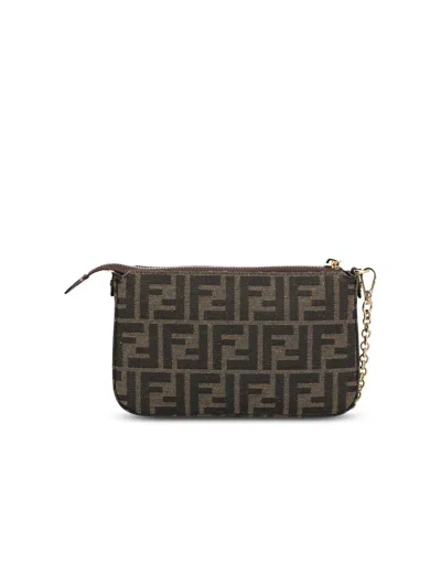 Fendi Shoulder Bags With Chain Strap And Gold-tone Hardware In Black