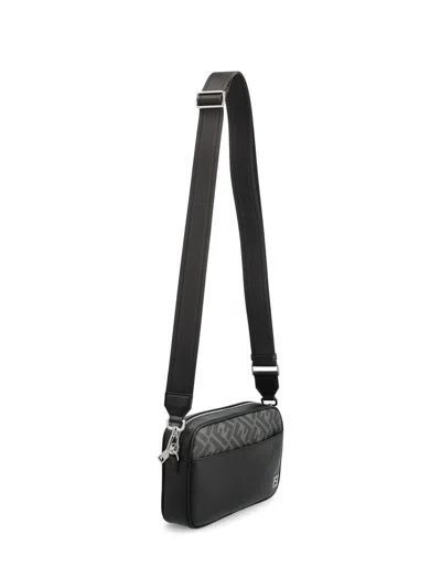 Fendi Men Camera Case Squared Ff Crossbody Bag In Black