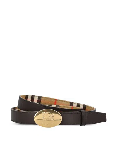 Burberry Knight Stamp Reversible Belt In Neutral