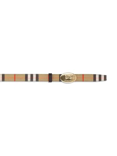 Burberry Knight Stamp Reversible Belt In Neutral