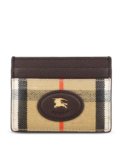 Burberry Textured Finish Cardholder Featuring Contrast Stitching In Brown