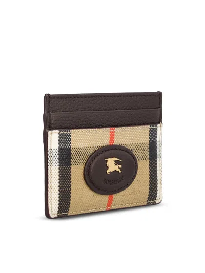 Burberry Textured Finish Cardholder Featuring Contrast Stitching In Brown