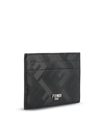 Fendi Men Porta Carte Di Credito Slim Shadow In Black