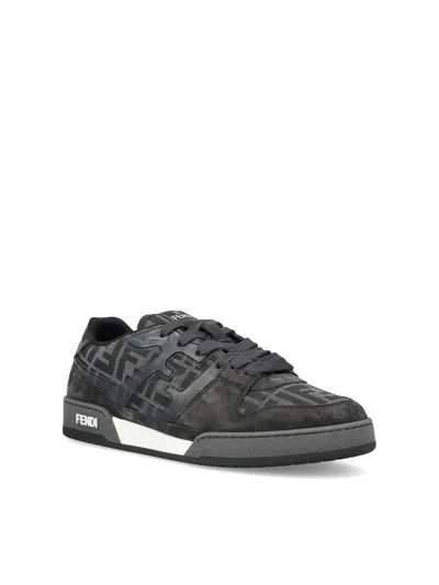 Fendi Low-top Round Toe Rubber Sole Sneakers