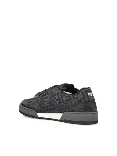 Fendi Low-top Round Toe Rubber Sole Sneakers