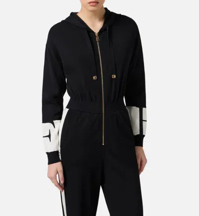 Elisabetta Franchi Suit With Shiny Bands In Black