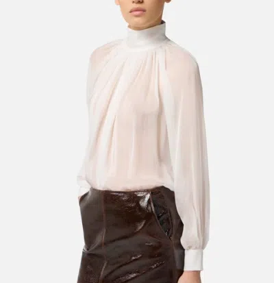 Elisabetta Franchi Voile Blouse In White