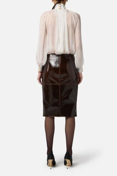 Elisabetta Franchi Voile Blouse In White