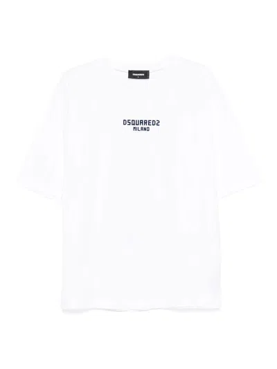 Dsquared2 White Cotton T-shirt With Logo In White