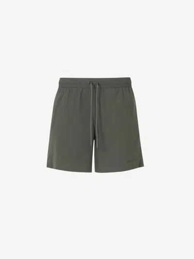 Moncler Logo-embroidered Swim Shorts In Multi