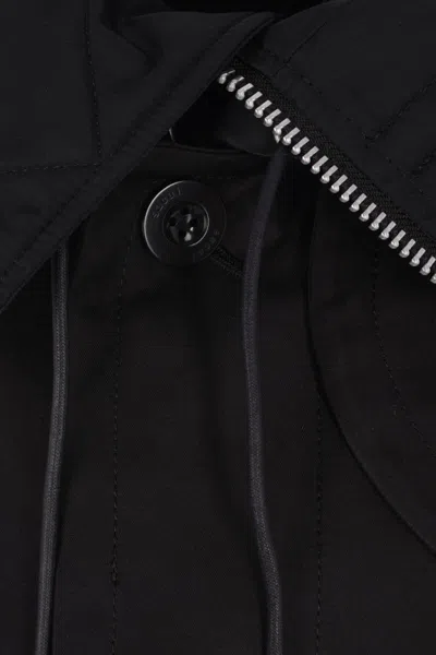 Sacai Double-layer Hooded Jacket In Blue