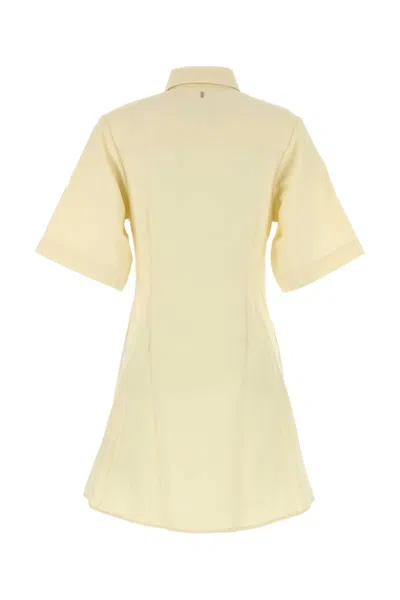 Ami Alexandre Mattiussi Ami Paris Pastel Yellow Wool Shirt Dress