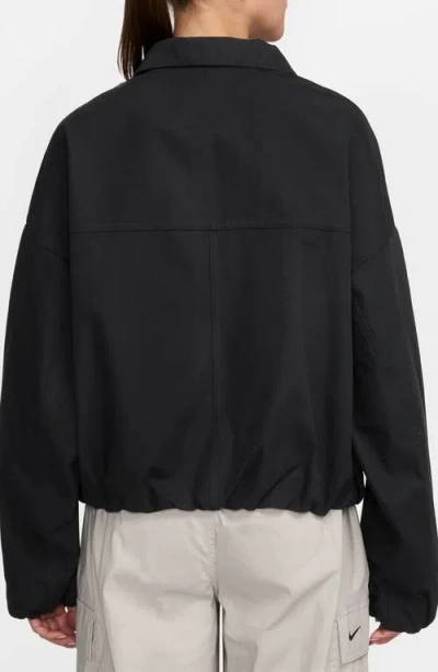 Nike Buttoned Cinched Jacket In Black