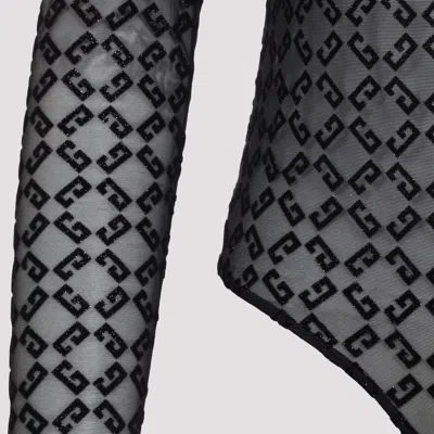 Givenchy Black Monogram 72 Tulle Bodysuit In Black