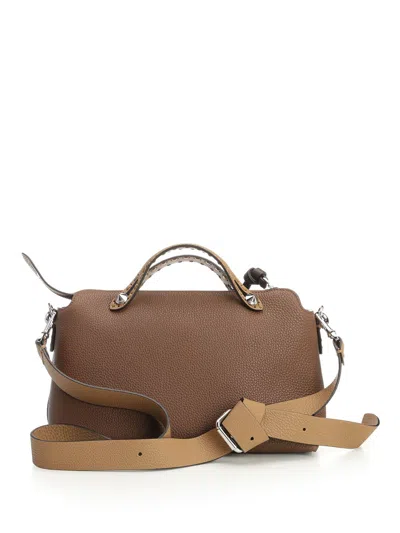 Fendi By The Way Soft Selleria Macro Handbags Brown