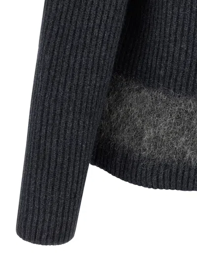 Dsquared2 Carded Wool Insert Sweater Sweaters And Cardigans Gray In Gray