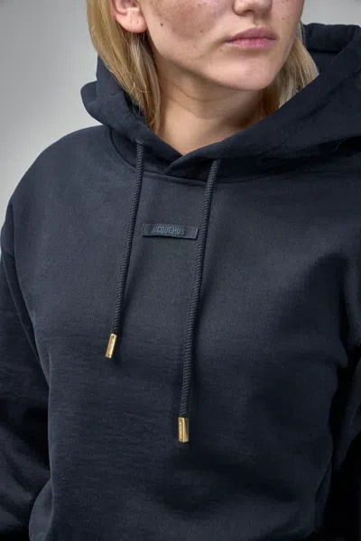 Jacquemus Gros Grain Hoodie With Drawstring In Black