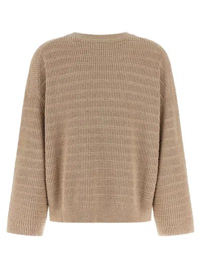 Brunello Cucinelli Diamond Cotton Sweater Sweaters And Cardigans Beige In Brown