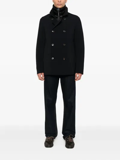 Montecore Double-breasted Zip-front Jacket In Black