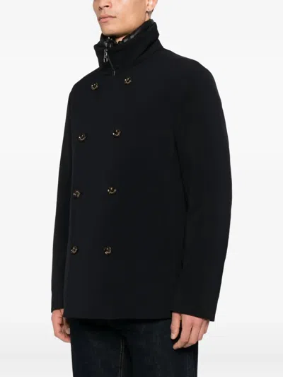 Montecore Double-breasted Zip-front Jacket In Black