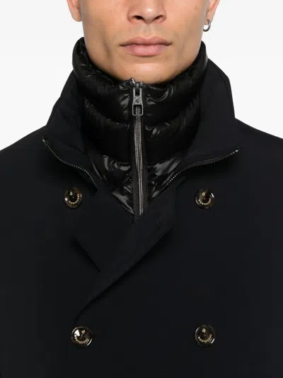 Montecore Double-breasted Zip-front Jacket In Black