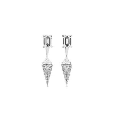 Sally Skoufis Women's Urge Earrings With Man Made Cz Diamond Stimulant In Sterling Silver