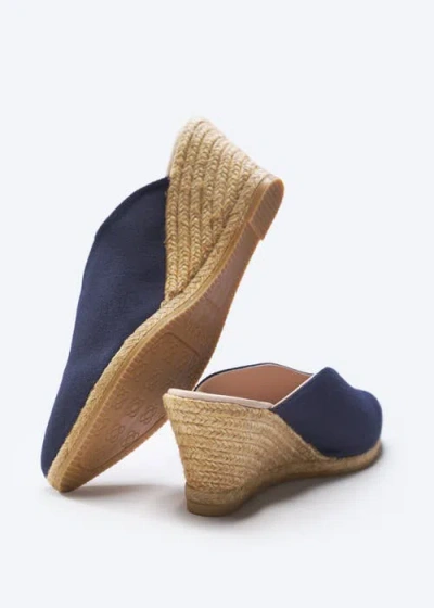 Viscata Truja Limited Edition Canvas Espadrille Mule Wedges In Blue