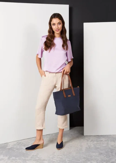 Viscata Truja Limited Edition Canvas Espadrille Mule Wedges In Blue