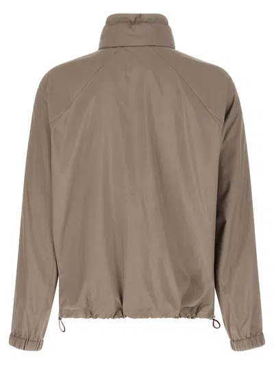 Brunello Cucinelli Foldable Unlined Jacket Puffer Jackets Gray In Brown