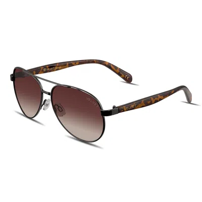 Velvet Eyewear Women's Gold / Grey / Black Aviator Small Sunglass Style Box In Brown