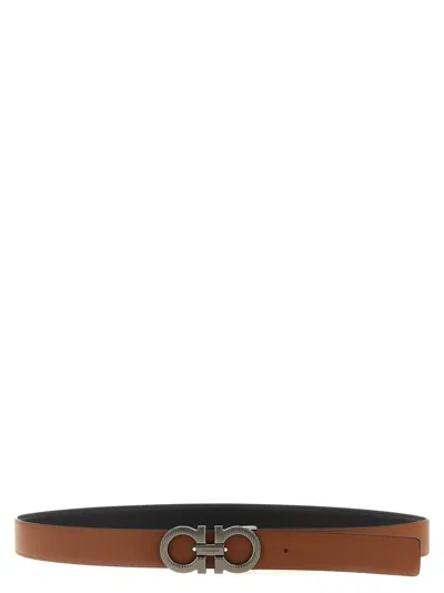 Ferragamo Black Gancini Reversible Belt