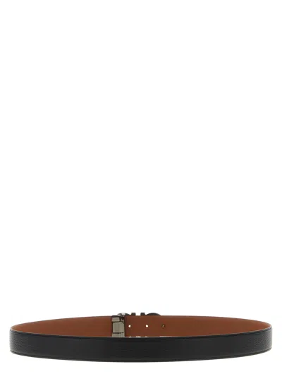 Ferragamo Black Gancini Reversible Belt