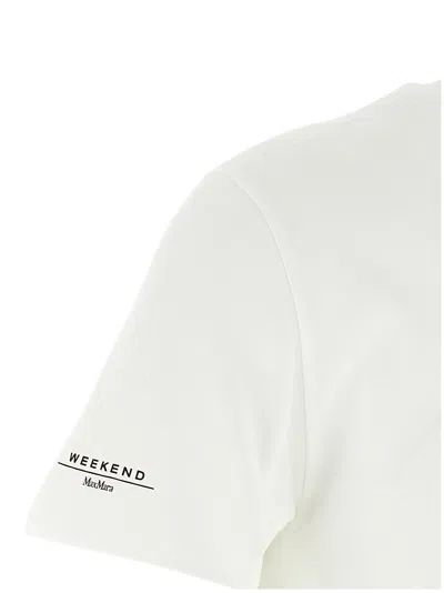 Weekend Max Mara Crew Neck Floral Print Short Sleeves Top In White