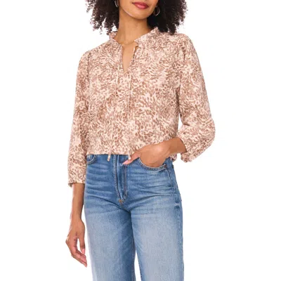 Vince Camuto Plus Size Peasant Split Neck Blouse In Gold