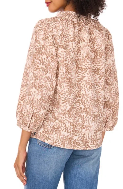 Vince Camuto Plus Size Peasant Split Neck Blouse In Gold